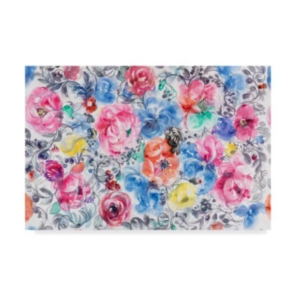 Li Bo 'Festive Flower Patterns 6' Canvas Art, 22x32, Trademark Fine Art, Mfr#: ALI42134-C2232GG